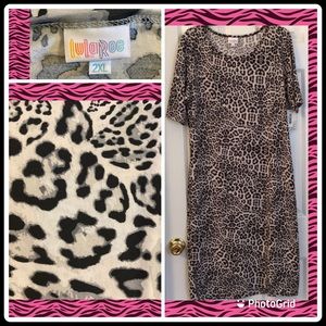 LuLaRoe Snow Leopard Dress Julia 2XL